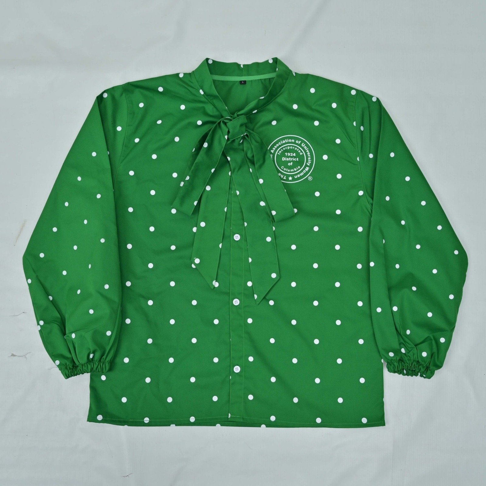 NAUW Green and White Polka Dot Shirt - Image 2